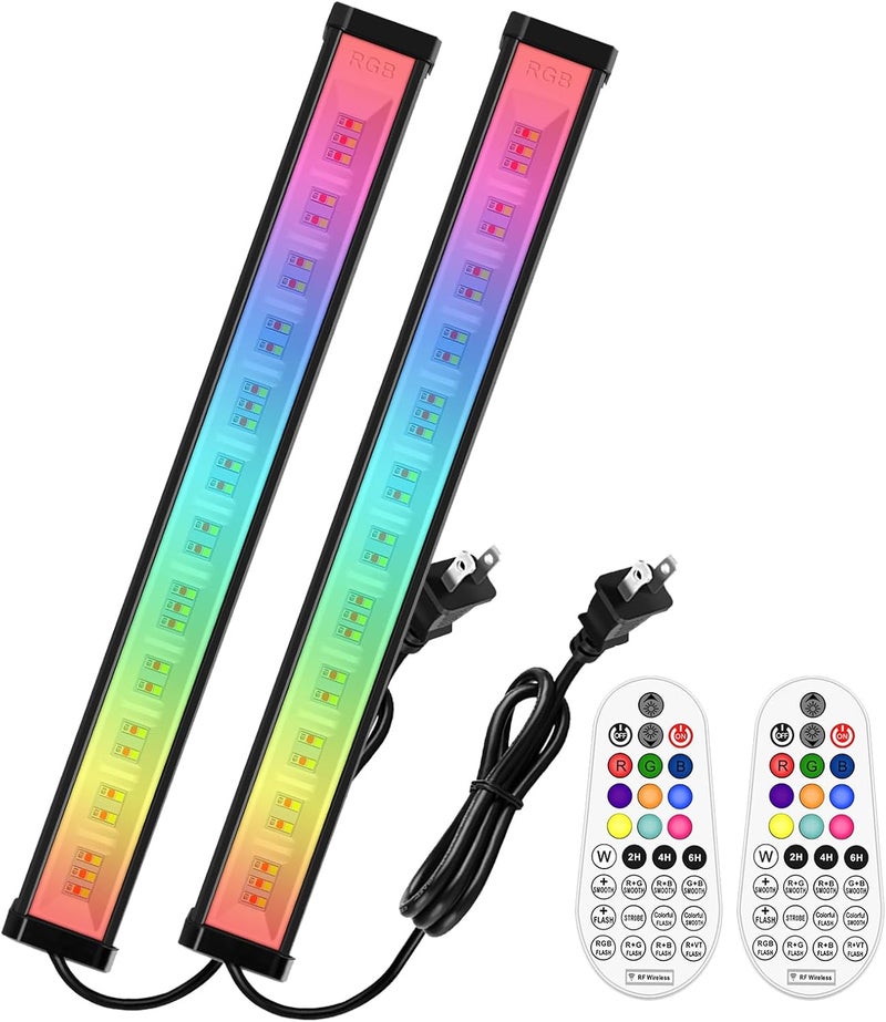meikee 42W RGBW Wall Washer Light, 3350lm, IP66 Waterproof Wash Light Bar with Remote, Color Changing Wash Flood Strip Lighting for Stage Party Wedding Christmas Decoration 2 Pack - Image 1